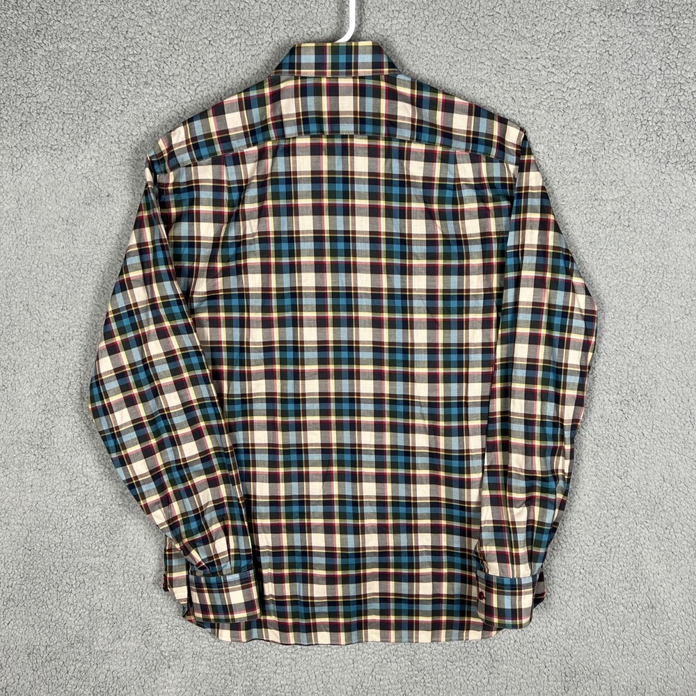 Hammer Made Dress Shirt Mens size 16.5 Multicolor Plaid Flip Cuff Colorful - Picture 6 of 13
